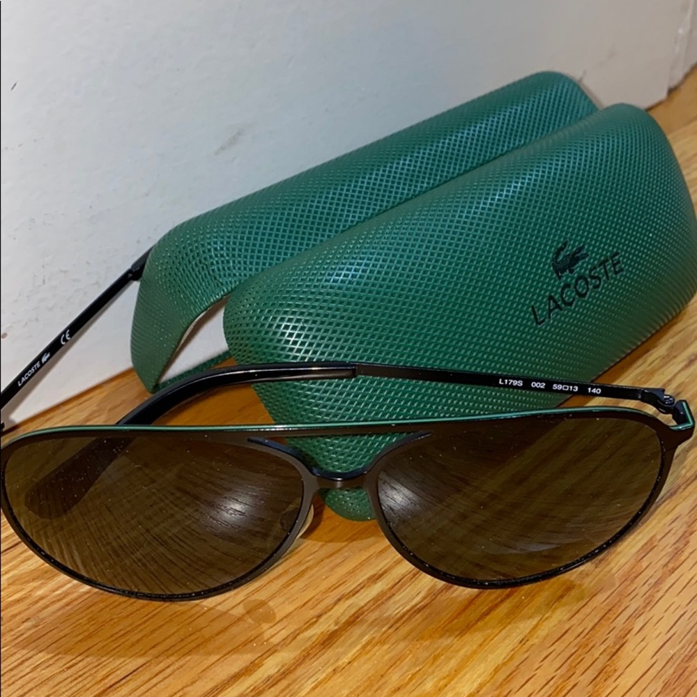 Lacoste black aviator sunglasses - Picture 1 of 2